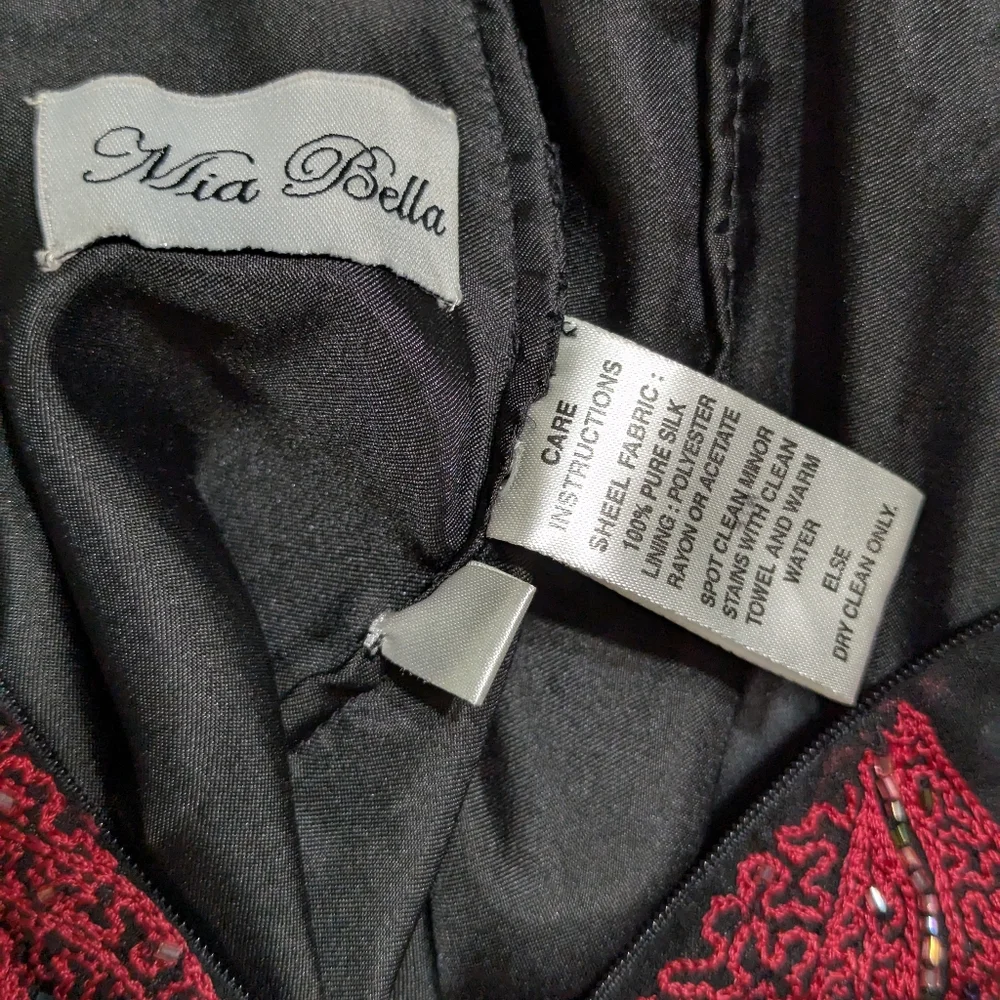 Mia Bella Couture Stunning Beaded Embroidered Open Back Silk Evening Gown - Picture 2 of 16